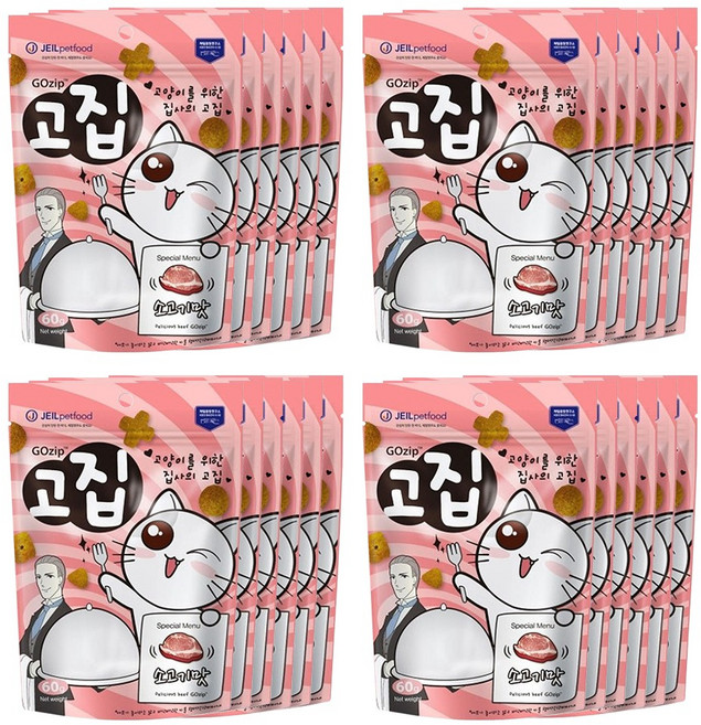 고집 고양이 간식, 소고기, 60g, 24개