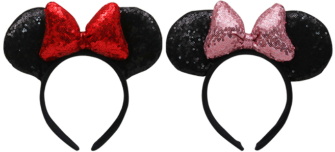 팡파레팡팡 인형 머리띠 파티 소품 동물 놀이공원 인생네컷, 1개, 미니 스팽글머리띠 (레드)