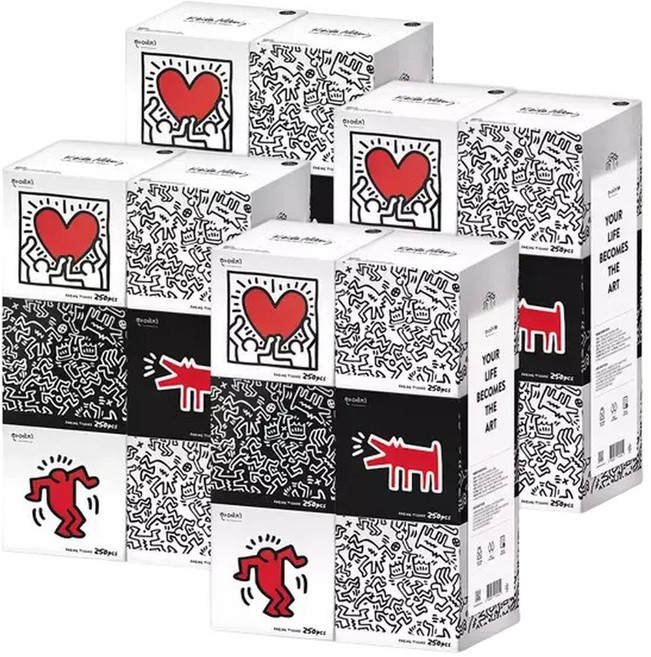 키스해링 ORIGINAL 천연펄프 미용티슈 250매 6입 4팩, 24박스