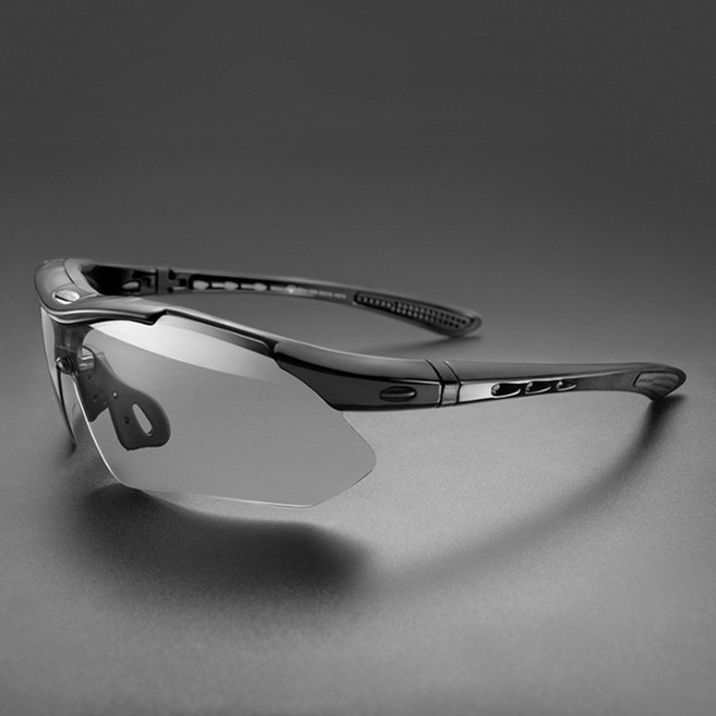 락브로스 컬러 반테 라이딩 스포츠 고글 선글라스 편광 변색 코팅 탈부착 자외선차단 0089, 0089_변색 블랙, 1개