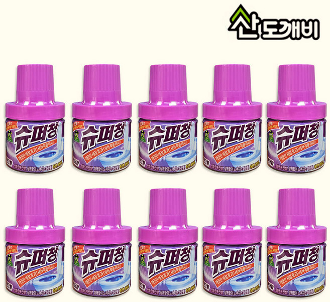 산도깨비 슈퍼청 변기세정제 병타입 라벤더향, 180g, 10개