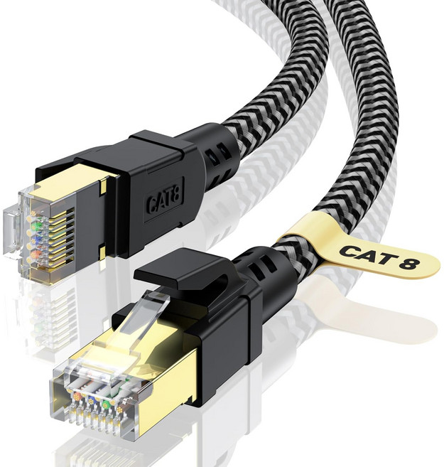 CAT.8 랜선 초고속 인터넷 랜케이블 40Gbps 2000MHz, 5m, 1개, 블랙