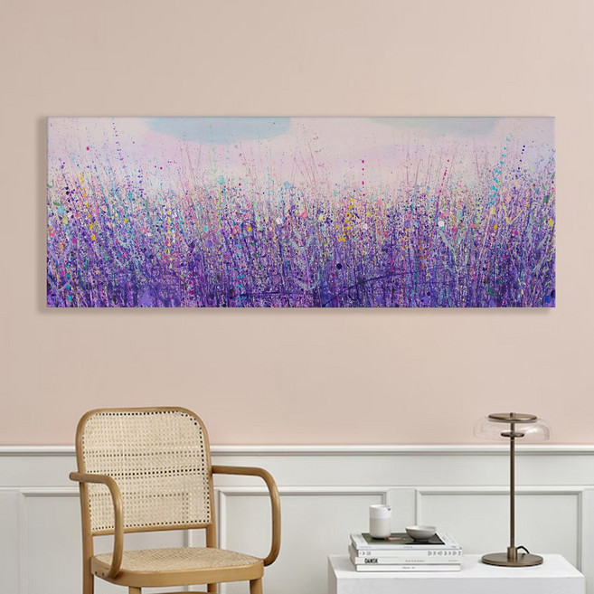풍경 추상화 와이드 화사한 꽃그림 거실 카페 인테리어 대형 캔버스액자 15종 9-15 집들이 선물 벽장식소품 꽃, 11.어텀퍼플필드