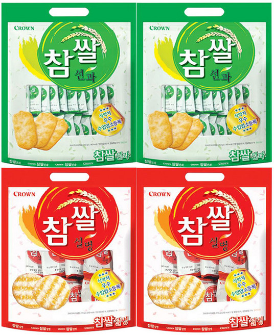 크라운 참쌀선과 253g * 2 + 참쌀설병 270g * 2, 2개