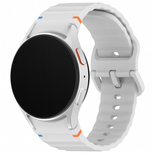 소울랜드 갤럭시워치 호환 20mm 전용 실리콘 스트랩 밴드 워치7/6/6클래식/워치5/5프로/워치4/워치4클래식, 실버