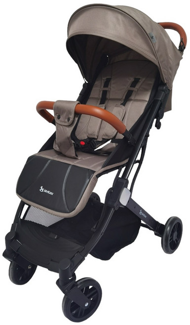 Mykiz 輕便型嬰兒車 輕巧可折疊透氣遮陽篷, 可可色