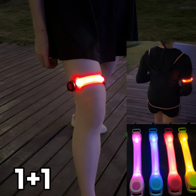 위네스 LED 발광 안전밴드 암밴드 야간 러닝 배달기사, 2개, 레드