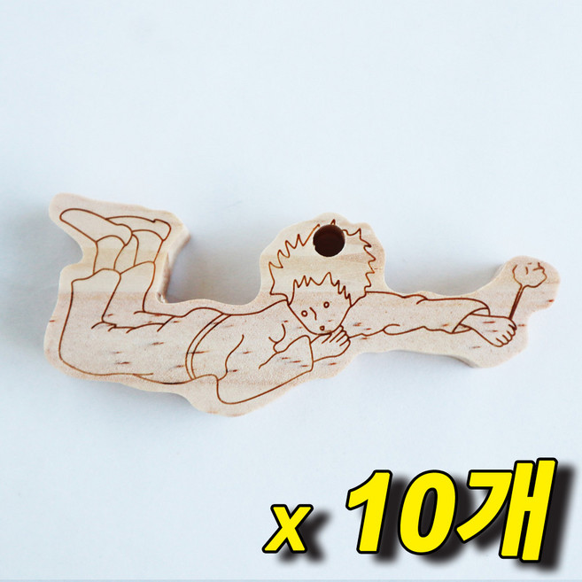 미가데코 원목 오너먼트 만들기 반제품 열쇠걸이 키링 공예 어린왕자, 10개, 고리없음 장미돌보기1