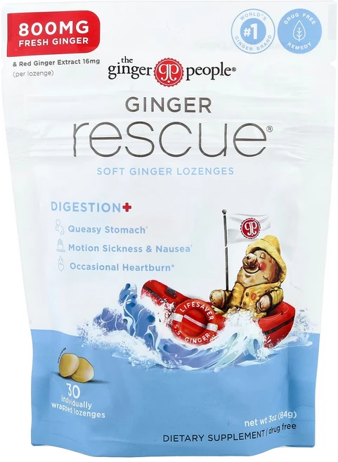 진저 피플 진저 레스큐® 부드러운 생강 로젠지 개별 포장 30정 TGP-90906, 1개 - 쿠팡
