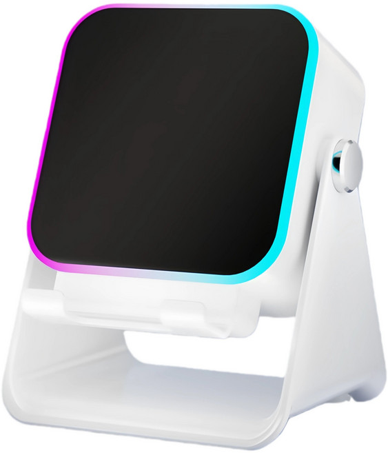 KBKXOZ 4in1 스마트 센서 블루투스 스피커 / 휴대폰 거치대 내장 /휴대폰 충전 지원/ RGB 무드등, 흰색