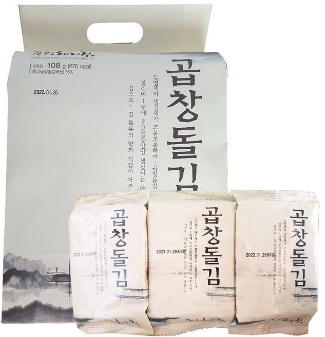 광천해저김 곱창돌김 4g x 27개, 108g, 1개