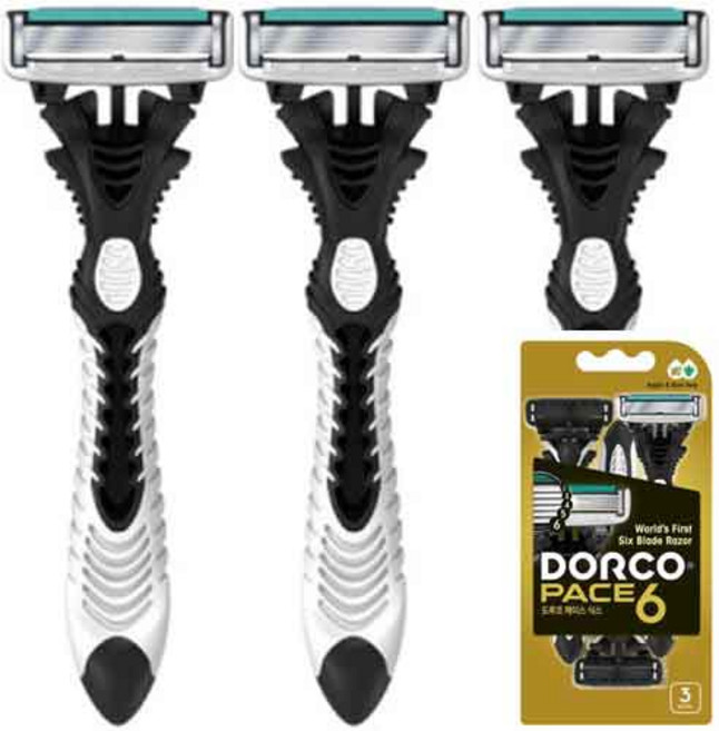 도루코 PACE6 휴대용 면도기 3입 SXA100-3B, 3개입, 1개