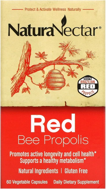 NaturaNectar 적색 꿀벌 프로폴리스 베지캡슐 60정, 1개 - 쿠팡