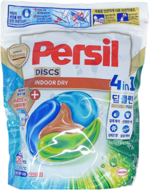 퍼실 디스크 실내건조 세탁 캡슐세제 파우치, 26개입, 1개
