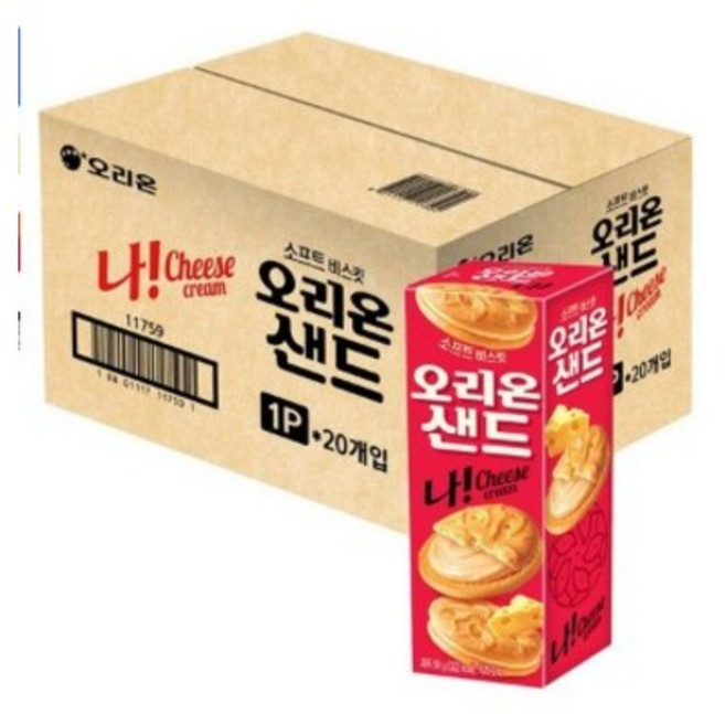 오리온 나 치즈크림 샌드, 58g, 60개