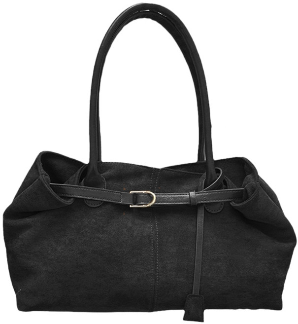 포인바이수 빈티지 스웨이드 벨트 세무 숄더백