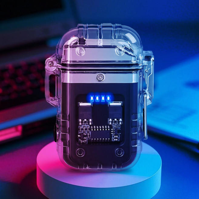 APEXSO 전기 라이터 LED 플라즈마라이타 캠핑 조명 랜턴 겸용 방수 C타입 USB 충전식 아크, 1개, 블랙