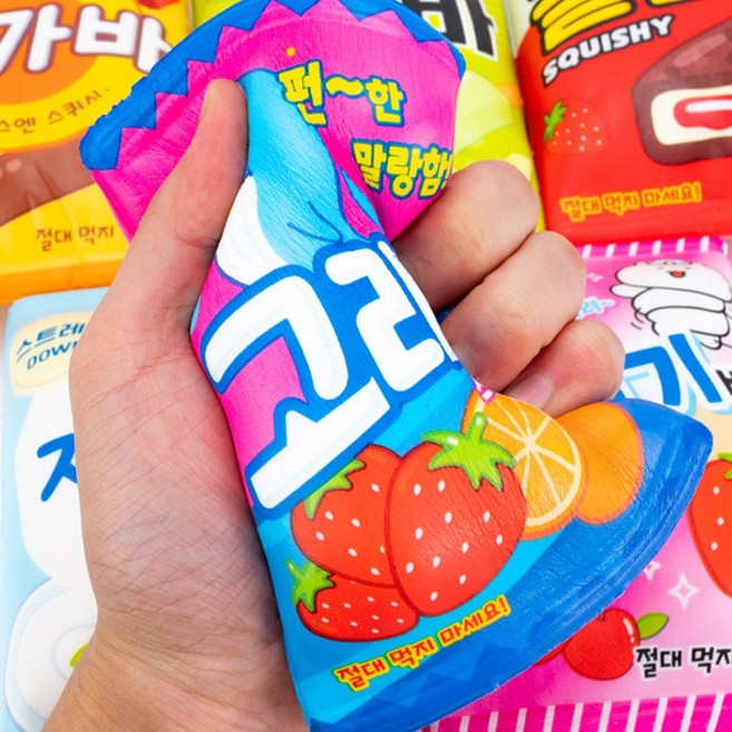 1+1 패러디 아이스크림 스퀴시 말랑이 주물럭 슬라임 치즈빵 모찌 말랑이 촉감놀이 스트레스볼 해소 쓸데없는 쓸모없는 웃긴선물, 1+1 (랜덤), 1개
