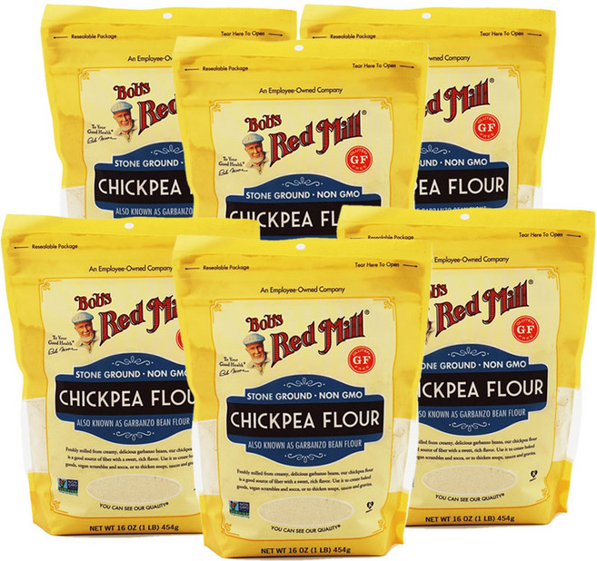 밥스레드밀 칙피 가루 플로워 병아리콩 가루 가르반조 빈 가루, 454g, 5개
