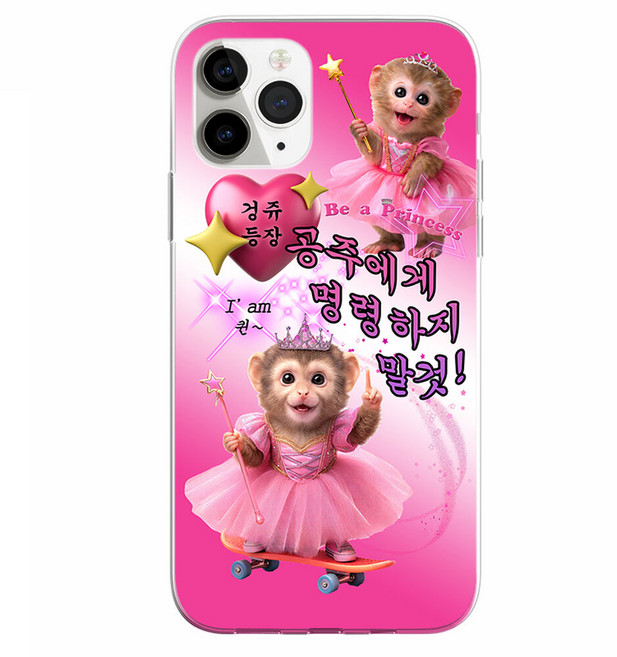 원숭이 공주에게 명령하지 말것 웃긴 병맛 무지개 PPT 젤리 케이스