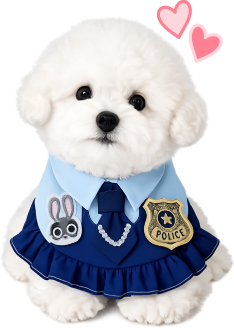 소형견 경찰 케이프 강아지 옷 귀여운 코스튬 애견 의상 반려견 사진촬영 코스프레, 1개, 파랑