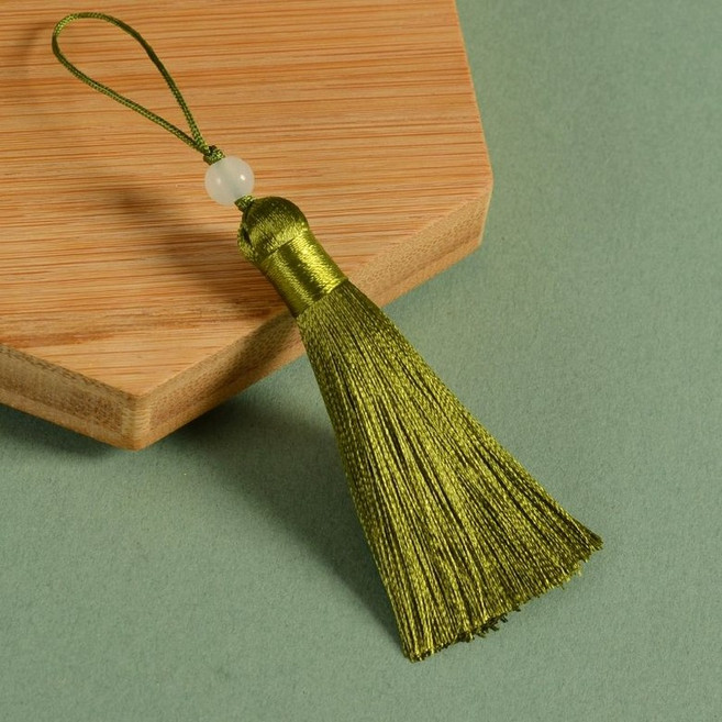 한복 노리개 펜던트 전통 악세사리 매듭 태슬 키링 10개 세트, 37. 올리브그린 10개
