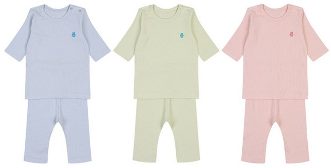 [압소바] @최저가 부드러운 모달 소재 신축성좋은 아기 골지 내의 봄 가을 내의 임신축하 출산 백일선물 해피랜드 푸딩 모달 골지 7부내의 H2110404CB6 순천NC점