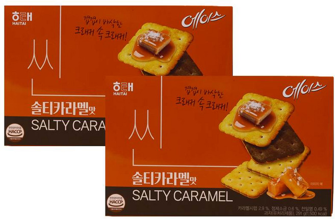 해태에이스 씬 솔티카라멜, 291g, 2개