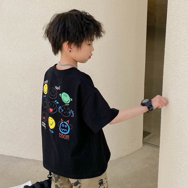 萱寶媽咪baby童裝館 男童字母印花寬鬆