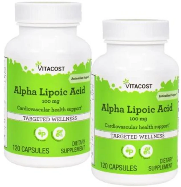 비타코스트 알파리포산 100mg 캡슐 Vitacost Alpha Lipoic Acid, 2개, 120정 - 쿠팡