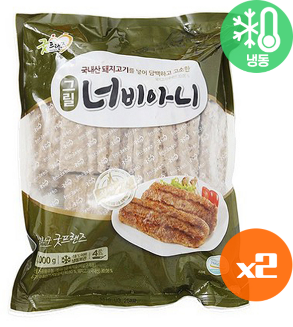 굿프랜즈 그릴 너비아니1kg (냉동) 산적구이/떡갈비/대용량/식자재, 1kg, 2개