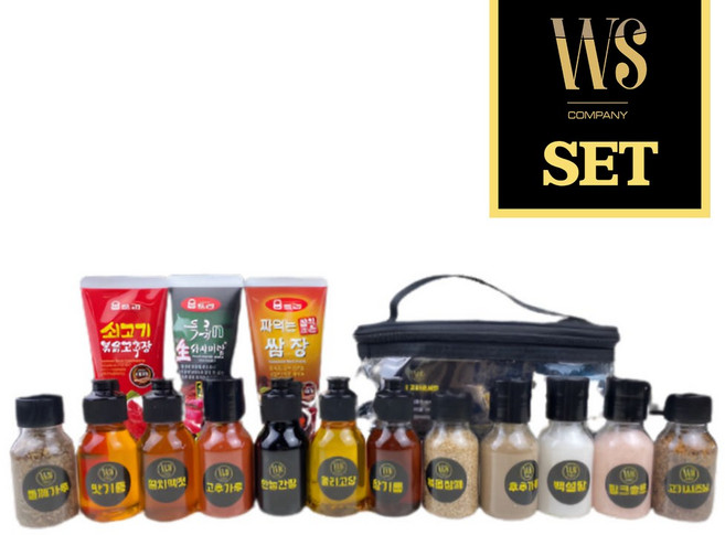 캠핑용조미료세트 60ml A세트(각60g)양념8종(박스포장 파우치X), 1세트