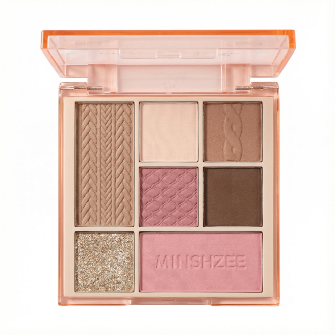 JY CHUAN 7색 아이섀도우 팔레트 - 뉴트럴 톤 매트&펄 입문자용 멀티 메이크업 툴, 03 #   연한 복숭아, 1개