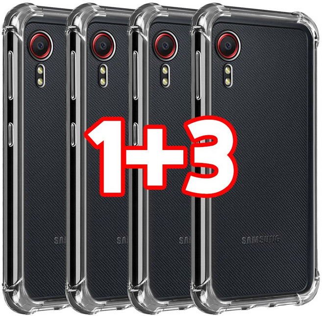 벌크온 1+3 갤럭시 엑스커버5 X cover5 범퍼핏 투명 에어 쿠션 젤리 기본 케이스