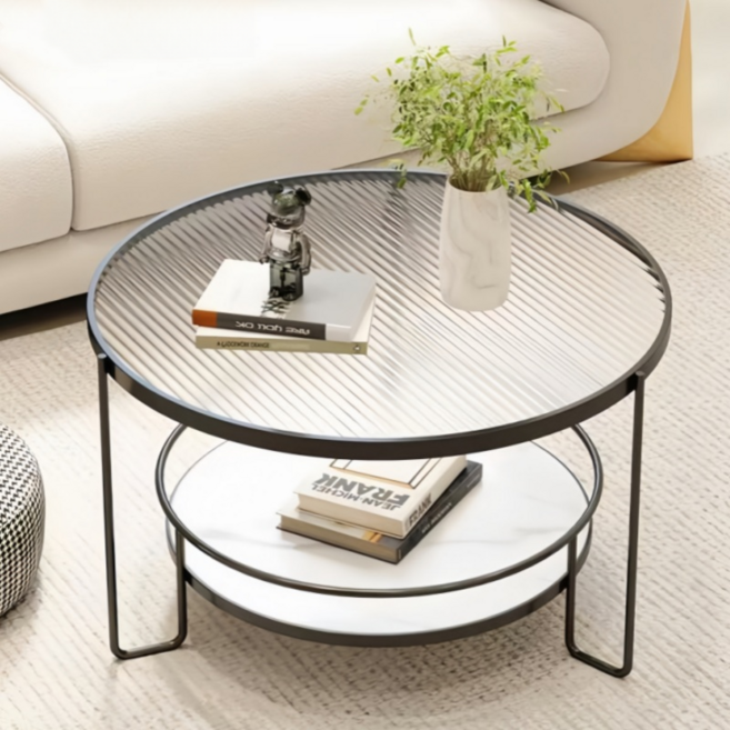 원형 소파테이블 북유럽 거실테이블 C-B040, 블랙 A