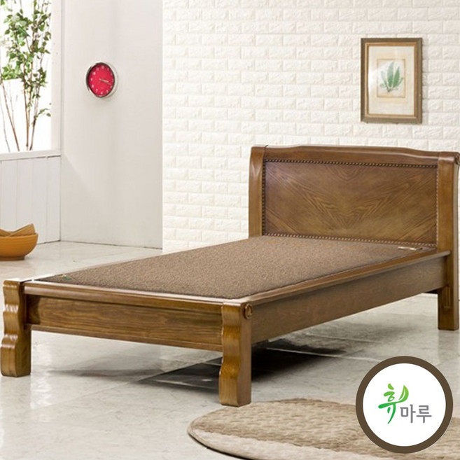 205S 미송원목 싱글침대 돌침대 보료선택, 황토볼_특가0원