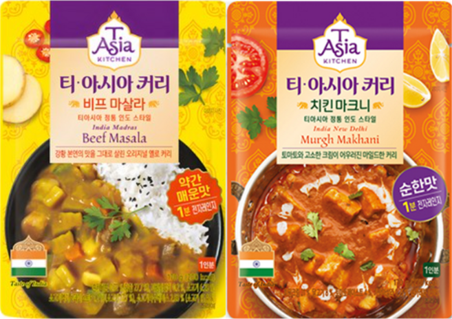 티아시아키친 커리 6팩, 비프 마살라 커리 170gx2, 치킨마크니커리 170gx2, 비프 마살라 커리 170gx2, 170g