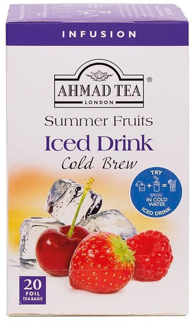 Ahmad Tea 녹차 콜드 브루 레몬 민트 티백 아이스 티 20개입 6팩 카페인 무설탕 162184, summer Fruits, 1개