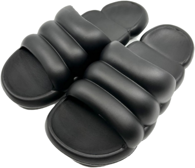 IAWI 뚱카롱 슬리퍼 프리미엄 실내화 층간소음 신혼선물 임산부 산후조리원, 블랙, 1개