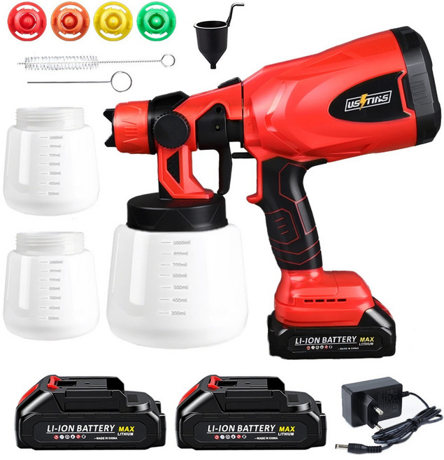 우스틴스 독일기술 무선 전기 페인트스프레이건, 스프레이형(배터리 2개)