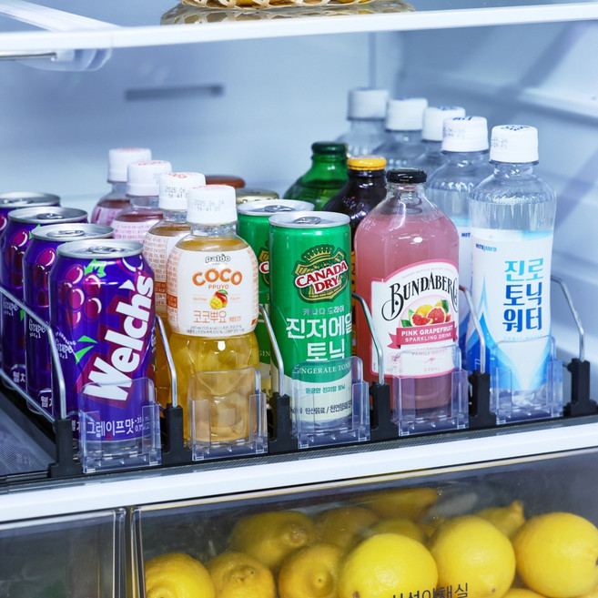 생활콕 음료수 디스펜서 자동 캔음료 트레이 냉장고 정리 용기, 1개, 딥화이트