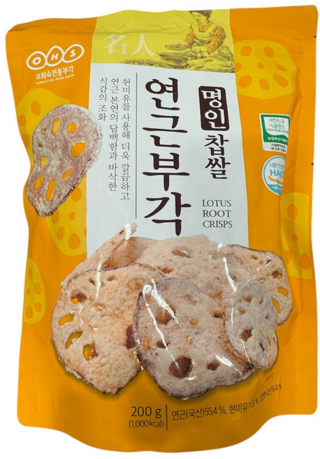 오희숙전통부각 찹쌀 연근부각 200g, 1개