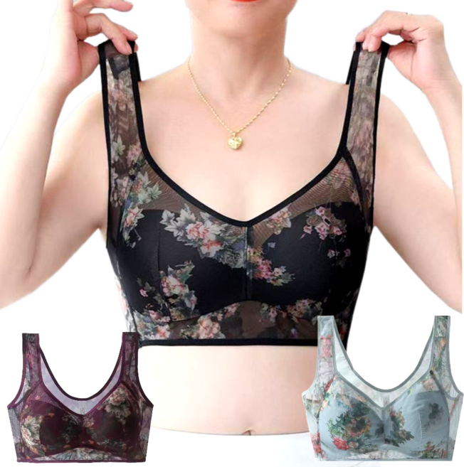 리온드 압박없는 세상편한 노와이어 망사 탄탄 브라 3종세트