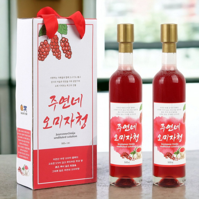 오미자청 원액 엑기스 750ml Gap 선물박스포장 강원도 인제 농장직영, 1개, 2개입