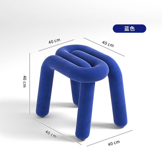 카페인테리어의자 스툴 벤치 볼드체어 카페 인테리어 팝업스토어 소품샵, 2.짧은곡선의자(등받이없음)클라인블루, 1개