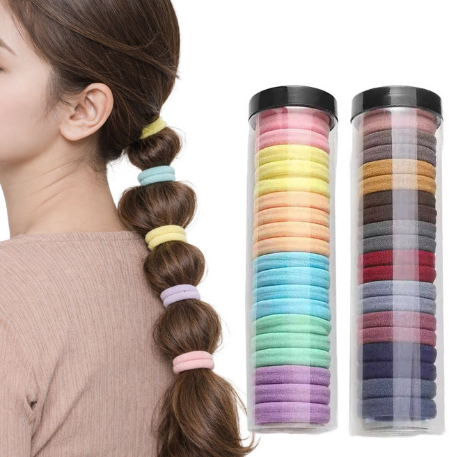 슈리팜 대용량 머리끈 헤어고무줄 파스텔 다크톤 컬러믹스