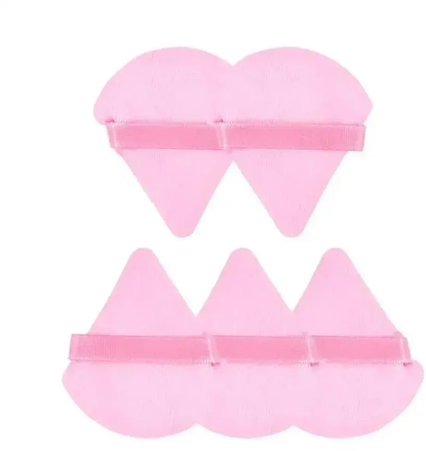 3/5/6 Pcs 루스 파우더 용 삼각형 파우더 퍼프 리퀴드 코스메틱 소프트 플러시 파우더 퍼프 메이크업 파운, 02 SHE088-5pink