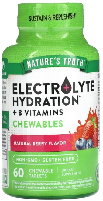 네이처스트루스 Electrolyte Hydration B Vitamins 베리맛 60정, NTH12216 - 쿠팡
