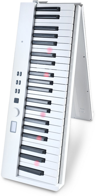 KONIX 88鍵摺疊式電子鋼琴 LED智慧燈光學習 MIDI鍵盤, 白色, Midistorm 2024版, 1個