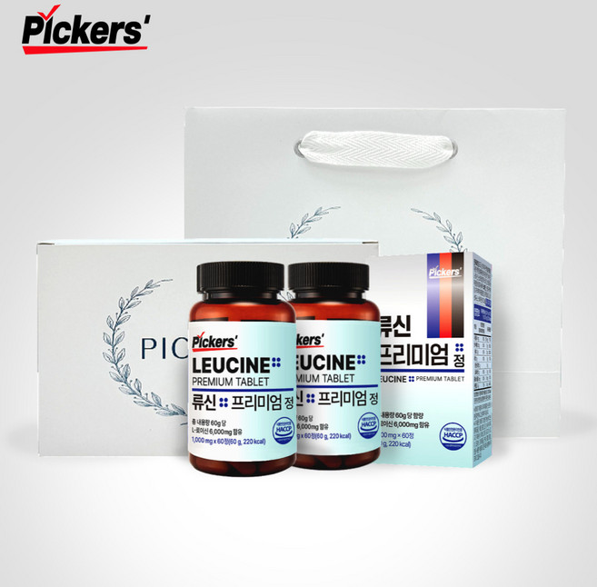 픽커스 류신 단백질 타블렛 프리미엄 정 1000mg 선물세트, 선물용 1 세트 - 류신 프리미엄정 3통, 60정